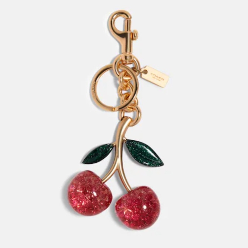 NEW! COACH Signature Cherry Bag Charm Keychain, NWOT, GORGEOUS!